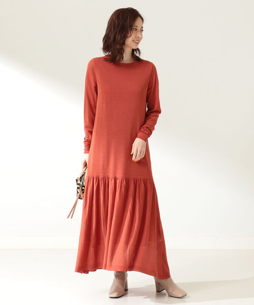 Demi-Luxe BEAMSペプラムヘム ニットワンピース 36 定価2.3万 Demi-Luxe BEAMS - Demi-LuxeBEAMS ペプラムヘムニット