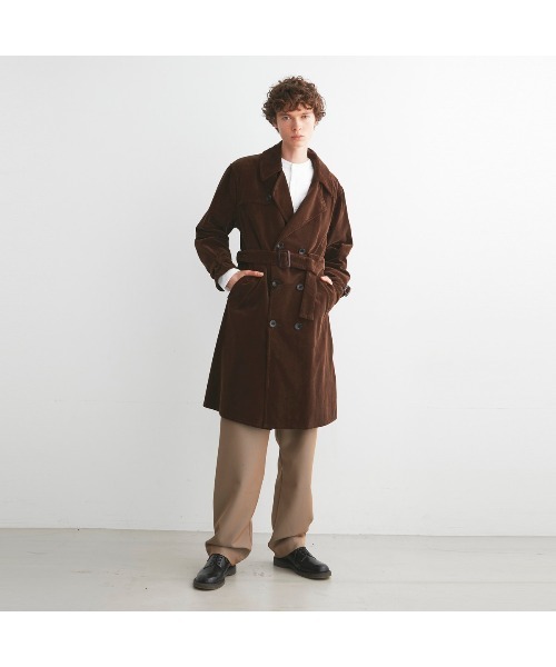 Barbour ブラウン コーデュロイ トレンチコート 38 中古・古着通販】Barbour (バブアー) コーデュロイトレンチ