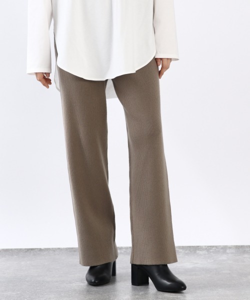 LOWRYS FARM(ローリーズファーム)の「relaxリブニットパンツ 918280(その他パンツ・レディース・ブラック/ブラウン/グリーン/アイボリー・FREE)」の4枚目の写真