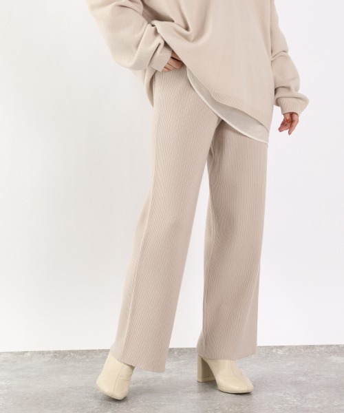 LOWRYS FARM(ローリーズファーム)の「relaxリブニットパンツ 918280(その他パンツ・レディース・ブラック/ブラウン/グリーン/アイボリー・FREE)」の2枚目の写真