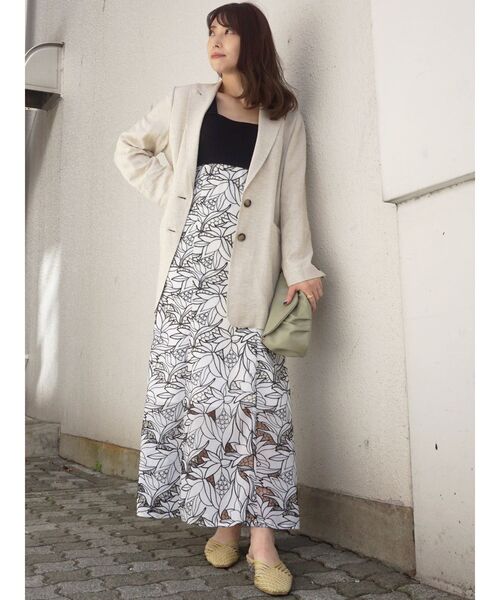 MERCURYDUO(マーキュリーデュオ)の「リネンセットインジャケット(テーラードジャケット・レディース・アイボリー/ライム・FREE)」の7枚目の写真