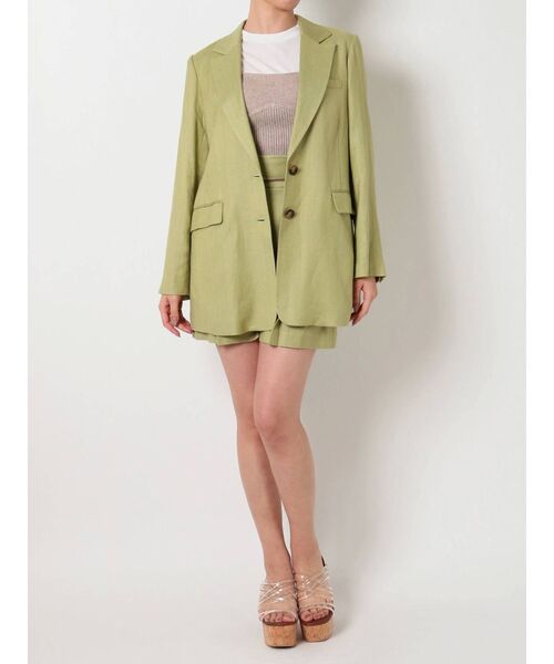 MERCURYDUO(マーキュリーデュオ)の「リネンセットインジャケット(テーラードジャケット・レディース・アイボリー/ライム・FREE)」の10枚目の写真