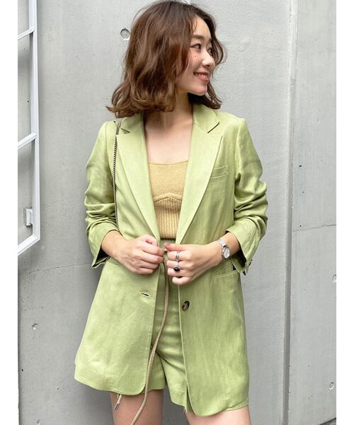 MERCURYDUO(マーキュリーデュオ)の「リネンセットインジャケット(テーラードジャケット・レディース・アイボリー/ライム・FREE)」の22枚目の写真