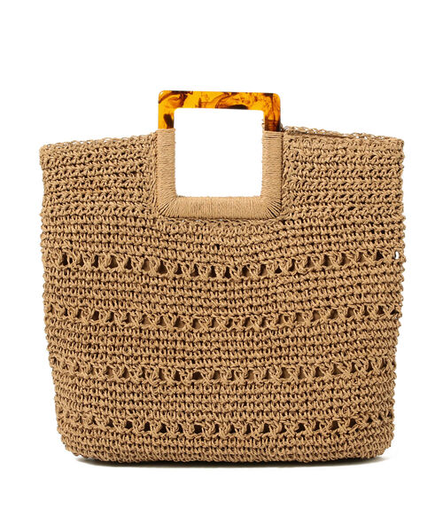 Ray BEAMS（レイビームス）の「Ray BEAMS / ペーパー カゴバッグ（かごバッグ・レディース・ベージュ/ミント・ONE SIZE）」の3枚目の写真