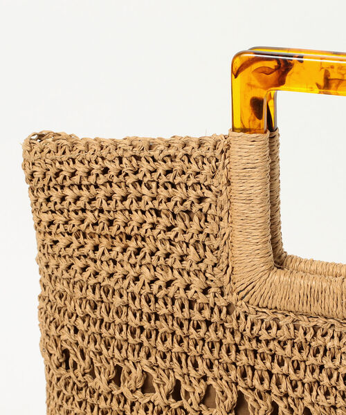 Ray BEAMS（レイビームス）の「Ray BEAMS / ペーパー カゴバッグ（かごバッグ・レディース・ベージュ/ミント・ONE SIZE）」の7枚目の写真