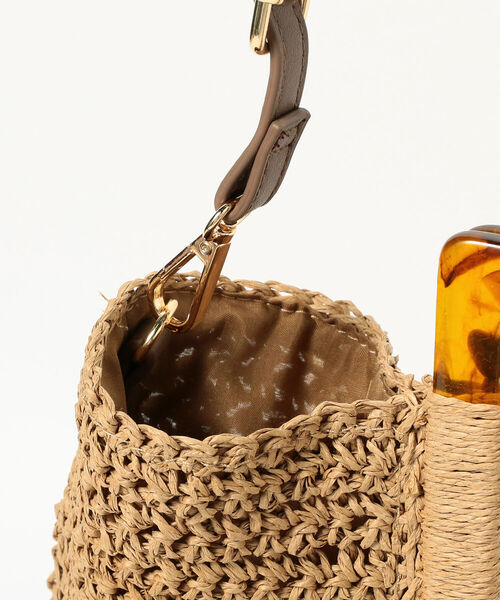 Ray BEAMS（レイビームス）の「Ray BEAMS / ペーパー カゴバッグ（かごバッグ・レディース・ベージュ/ミント・ONE SIZE）」の8枚目の写真