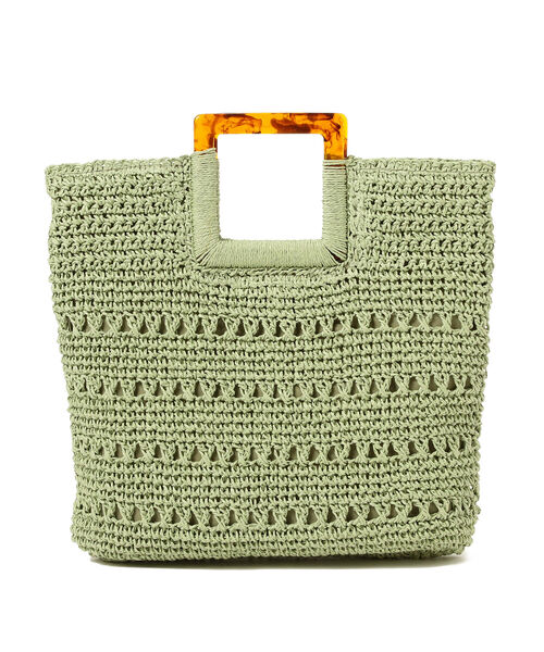 Ray BEAMS（レイビームス）の「Ray BEAMS / ペーパー カゴバッグ（かごバッグ・レディース・ベージュ/ミント・ONE SIZE）」の12枚目の写真