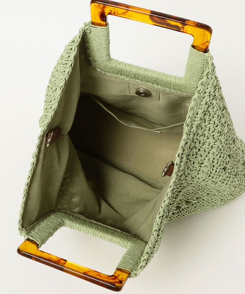 Ray BEAMS（レイビームス）の「Ray BEAMS / ペーパー カゴバッグ（かごバッグ・レディース・ベージュ/ミント・ONE SIZE）」の13枚目の写真