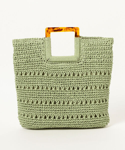 Ray BEAMS（レイビームス）の「Ray BEAMS / ペーパー カゴバッグ（かごバッグ・レディース・ベージュ/ミント・ONE SIZE）」の15枚目の写真