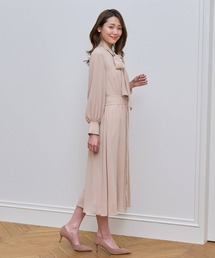 【981】アナイ　シアードビーボウタイワンピース　38 ライトベージュ 981】アナイ シアードビーボウタイワンピース 38 ライトベージュ 981