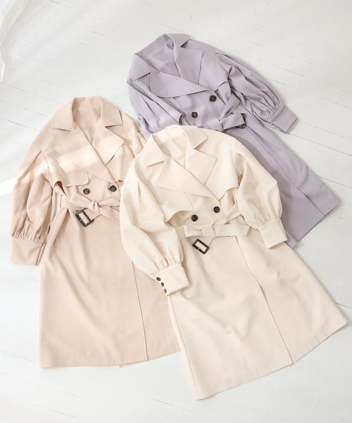 one after another NICE CLAUP(ワンアフターアナザーナイスクラップ)の「パリジェンヌ風トレンチコート(トレンチコート・レディース・ベージュ/サックスブルー/アイボリー・FREE)」の9枚目の写真
