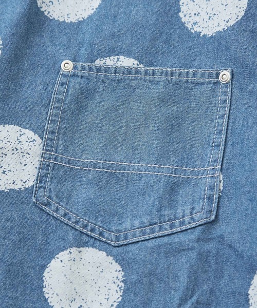 CUBE SUGAR（キューブシュガー）の「抜染ドットプリント デニム クルーネック Ｔシャツ（Tシャツ/カットソー・レディース・ライトブルー/インディゴブルー・M）」の14枚目の写真