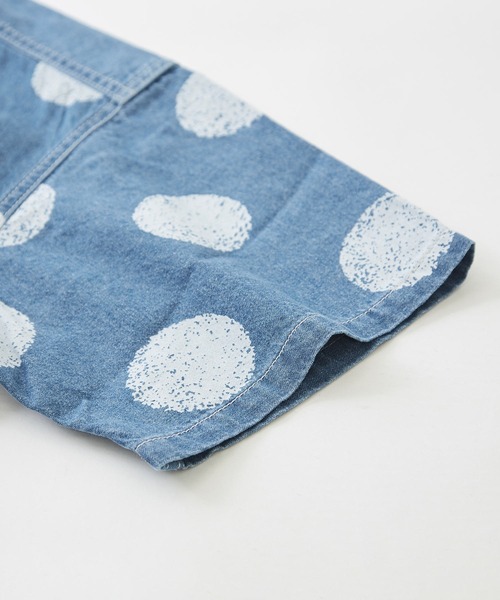 CUBE SUGAR（キューブシュガー）の「抜染ドットプリント デニム クルーネック Ｔシャツ（Tシャツ/カットソー・レディース・ライトブルー/インディゴブルー・M）」の15枚目の写真