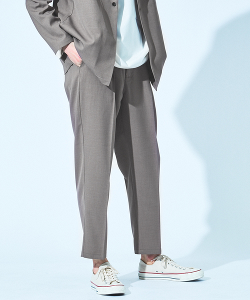 MYSELF ABAHOUSE（マイセルフアバハウス）の「【MYSELF ABAHOUSE/セットアップ対応】ポリトロ ツイル  ワイド テーパード パンツ（その他パンツ・メンズ・ベージュ/グレイッシュベージュ/サックスブルー/ブラック・46/48）」の4枚目の写真