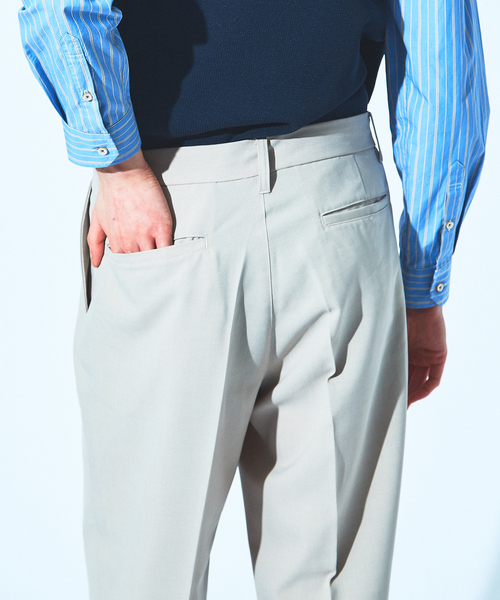 MYSELF ABAHOUSE（マイセルフアバハウス）の「【MYSELF ABAHOUSE/セットアップ対応】ポリトロ ツイル  ワイド テーパード パンツ（その他パンツ・メンズ・ベージュ/グレイッシュベージュ/サックスブルー/ブラック・46/48）」の22枚目の写真