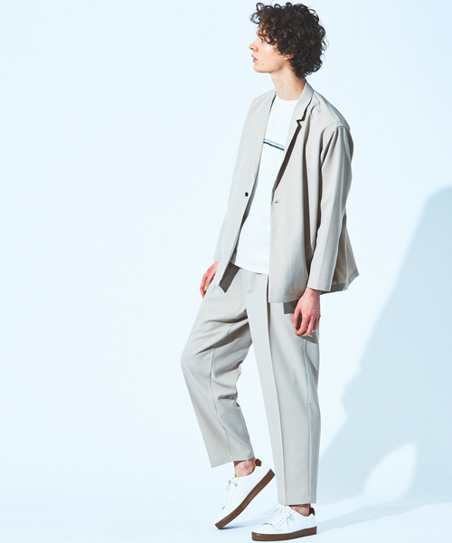 MYSELF ABAHOUSE（マイセルフアバハウス）の「【MYSELF ABAHOUSE/セットアップ対応】ポリトロ ツイル  ワイド テーパード パンツ（その他パンツ・メンズ・ベージュ/グレイッシュベージュ/サックスブルー/ブラック・46/48）」の9枚目の写真