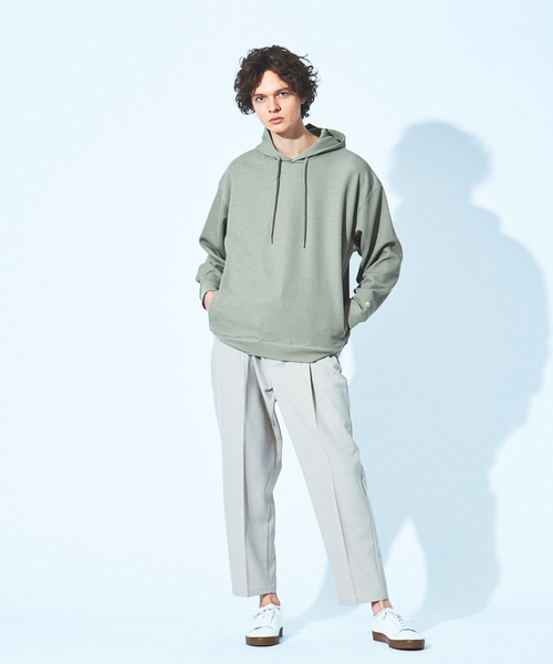 MYSELF ABAHOUSE（マイセルフアバハウス）の「【MYSELF ABAHOUSE/セットアップ対応】ポリトロ ツイル  ワイド テーパード パンツ（その他パンツ・メンズ・ベージュ/グレイッシュベージュ/サックスブルー/ブラック・46/48）」の15枚目の写真