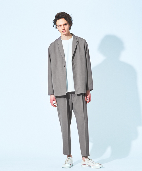 MYSELF ABAHOUSE（マイセルフアバハウス）の「【MYSELF ABAHOUSE/セットアップ対応】ポリトロ ツイル  ワイド テーパード パンツ（その他パンツ・メンズ・ベージュ/グレイッシュベージュ/サックスブルー/ブラック・46/48）」の18枚目の写真