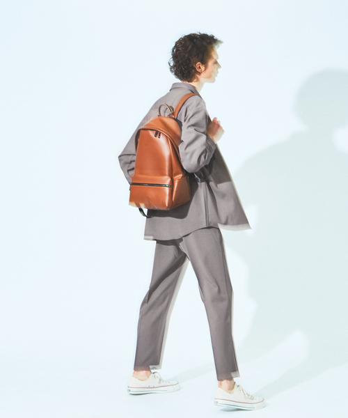 MYSELF ABAHOUSE（マイセルフアバハウス）の「【MYSELF ABAHOUSE/セットアップ対応】ポリトロ ツイル  ワイド テーパード パンツ（その他パンツ・メンズ・ベージュ/グレイッシュベージュ/サックスブルー/ブラック・46/48）」の7枚目の写真