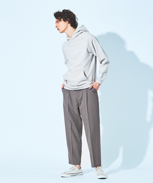 MYSELF ABAHOUSE（マイセルフアバハウス）の「【MYSELF ABAHOUSE/セットアップ対応】ポリトロ ツイル  ワイド テーパード パンツ（その他パンツ・メンズ・ベージュ/グレイッシュベージュ/サックスブルー/ブラック・46/48）」の16枚目の写真