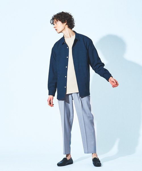 MYSELF ABAHOUSE（マイセルフアバハウス）の「【MYSELF ABAHOUSE/セットアップ対応】ポリトロ ツイル  ワイド テーパード パンツ（その他パンツ・メンズ・ベージュ/グレイッシュベージュ/サックスブルー/ブラック・46/48）」の13枚目の写真