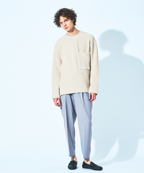 MYSELF ABAHOUSE（マイセルフアバハウス）の「【MYSELF ABAHOUSE/セットアップ対応】ポリトロ ツイル  ワイド テーパード パンツ（その他パンツ・メンズ・ベージュ/グレイッシュベージュ/サックスブルー/ブラック・46/48）」の19枚目の写真