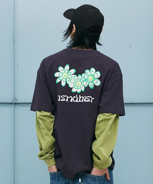 ISTKUNST(イストクンスト)の「『ISTKUNST/イストクンスト』FLOWER FRIENDS TEE/フラワーフレンズプリント 半袖Tシャツ ハーフスリーブカットソー(Tシャツ/カットソー・レディース・ホワイト/パープル/ネイビー・M/L)」の1枚目の写真