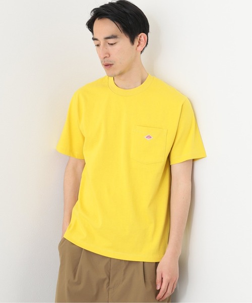 DANTON（ダントン）の「【DANTON / ダントン】 C/N PK TEE SOLID（Tシャツ/カットソー・メンズ・ホワイト/チャコールグレー/ベージュ/ネイビー/カーキ/サックスブルー/イエロー・40/38/42/36）」の7枚目の写真