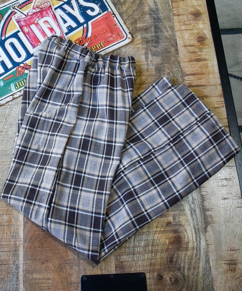 HWG_5（エイチダブルゴー）の「ガーゼチェックパンツ（その他パンツ・レディース・ブラウン/グレー・FREE）」の6枚目の写真