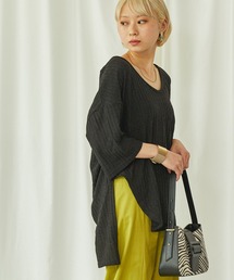 toucher du brise（トゥシェドブリーズ）の「オーバーサイズリブブラウス（Tシャツ/カットソー）」