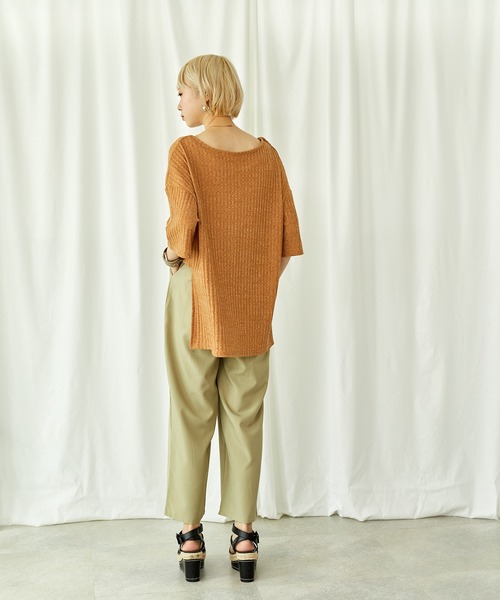 toucher du brise（トゥシェドブリーズ）の「オーバーサイズリブブラウス（Tシャツ/カットソー・レディース・ホワイト/ブラック/ベージュ・M）」の11枚目の写真