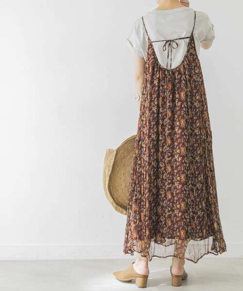 URBAN RESEARCH（アーバンリサーチ）の「Ryシフォンフラワーキャミワンピース（ワンピース・レディース・ネイビー/レッド系その他/イエロー・FREE）」の5枚目の写真