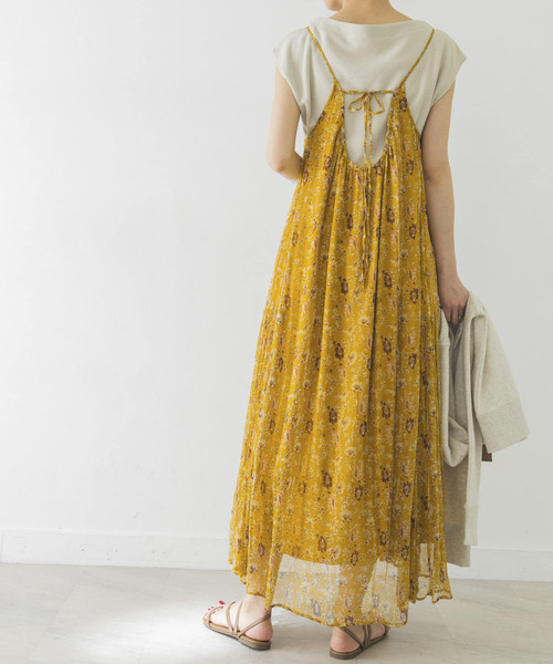 URBAN RESEARCH（アーバンリサーチ）の「Ryシフォンフラワーキャミワンピース（ワンピース・レディース・ネイビー/レッド系その他/イエロー・FREE）」の18枚目の写真