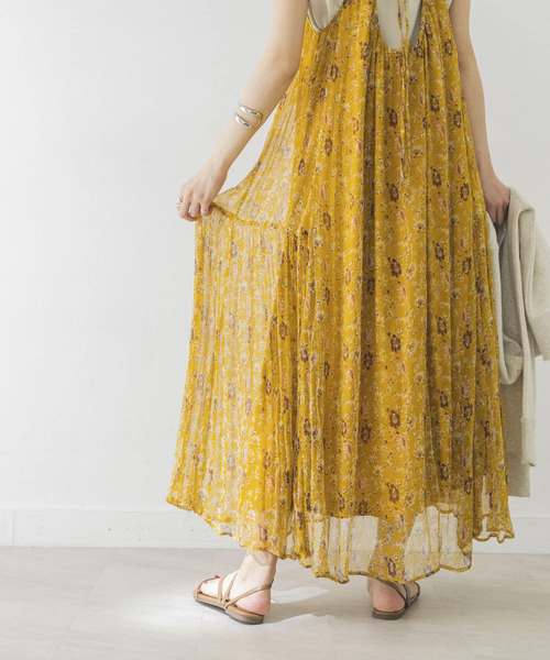 URBAN RESEARCH（アーバンリサーチ）の「Ryシフォンフラワーキャミワンピース（ワンピース・レディース・ネイビー/レッド系その他/イエロー・FREE）」の20枚目の写真