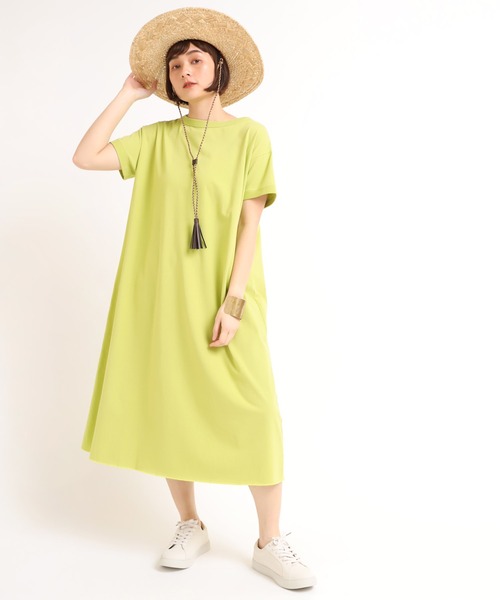 RNA-N(アールエヌエーエヌ)の「M1654 強撚天竺Aラインテントワンピース(Tシャツ/カットソー・レディース・グレー/ベージュ/ライトグリーン/ホワイト・MEDIUM)」の12枚目の写真