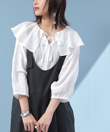 osharewalker | 『ドロストフリル衿コットンガーゼブラウス』(シャツ/ブラウス)