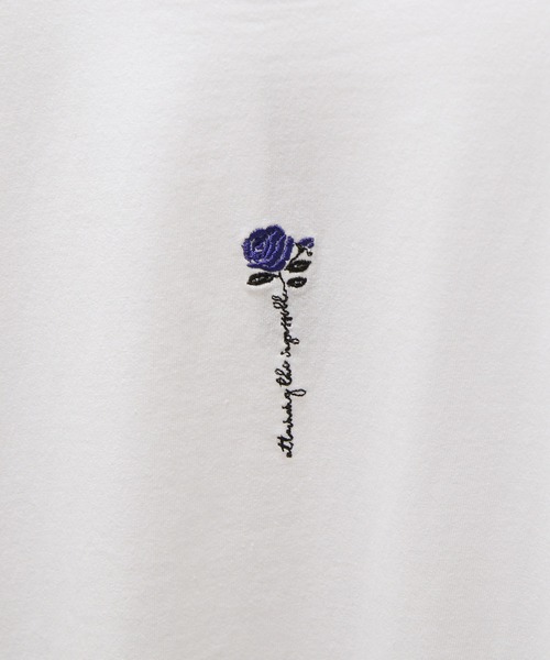 ZIP FIVE(ジップファイブ)の「【ZIP FIVE】オーバーサイズ 薔薇刺繍半そでTシャツ(Tシャツ/カットソー・メンズ・ホワイト/ブラック/ホワイト系/ブラック系・MEDIUM/LARGE)」の9枚目の写真