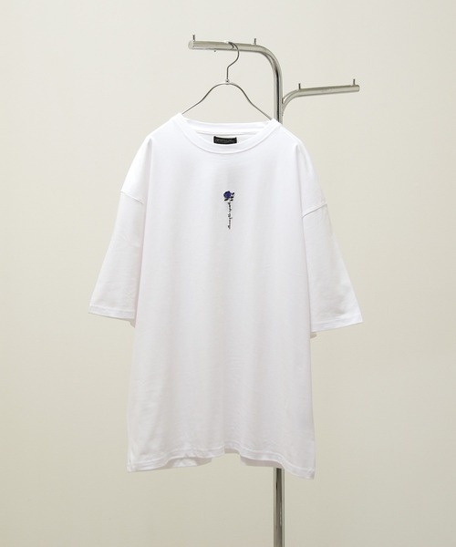 ZIP FIVE(ジップファイブ)の「【ZIP FIVE】オーバーサイズ 薔薇刺繍半そでTシャツ(Tシャツ/カットソー・メンズ・ホワイト/ブラック/ホワイト系/ブラック系・MEDIUM/LARGE)」の11枚目の写真