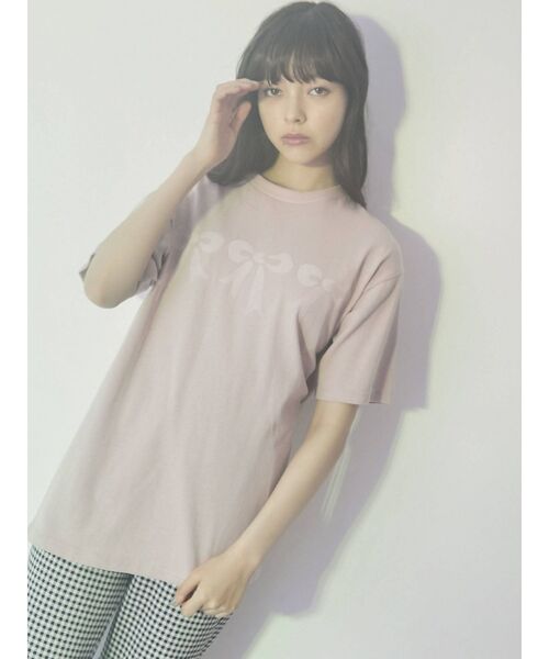 merry jenny（メリージェニー）の「フロッキーリボンTシャツ（Tシャツ/カットソー・レディース・ブラック/オフホワイト/ピンク・FREE）」の13枚目の写真