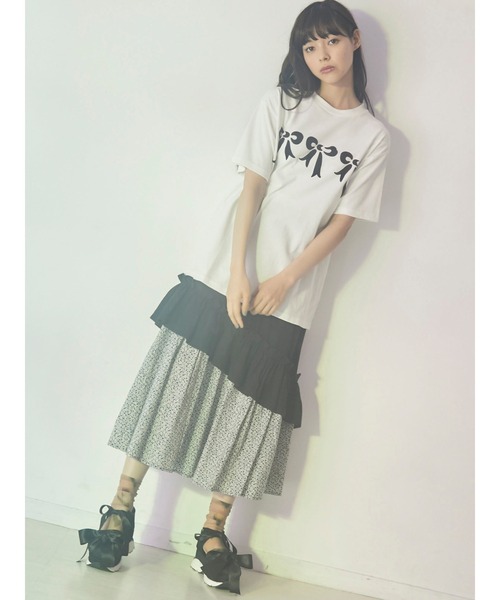 merry jenny（メリージェニー）の「フロッキーリボンTシャツ（Tシャツ/カットソー・レディース・ブラック/オフホワイト/ピンク・FREE）」の21枚目の写真