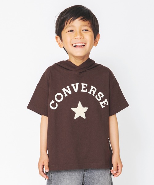 CONVERSE(コンバース)の「【CONVERSE/コンバース】フード付き半袖Tシャツ(Tシャツ/カットソー・キッズ・ネイビー/ブラウン・110cm/100cm/120cm/130cm/140cm)」の10枚目の写真