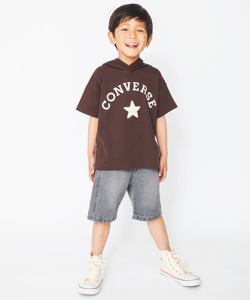 CONVERSE(コンバース)の「【CONVERSE/コンバース】フード付き半袖Tシャツ(Tシャツ/カットソー・キッズ・ネイビー/ブラウン・110cm/100cm/120cm/130cm/140cm)」の21枚目の写真