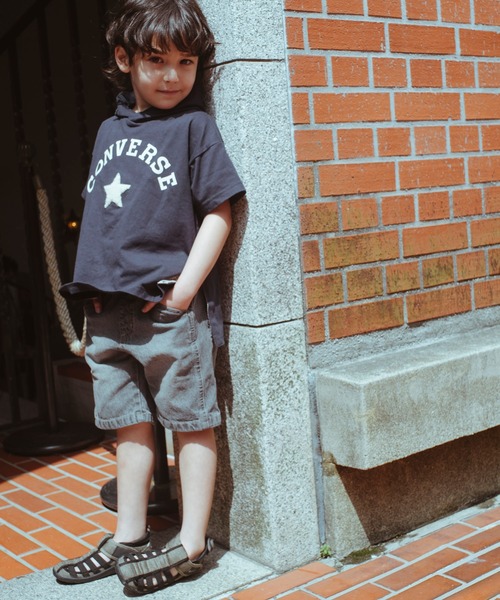 CONVERSE(コンバース)の「【CONVERSE/コンバース】フード付き半袖Tシャツ(Tシャツ/カットソー・キッズ・ネイビー/ブラウン・110cm/100cm/120cm/130cm/140cm)」の6枚目の写真