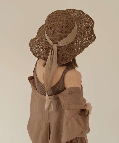 Amiur（エミレ）の「lady like straw hat（ハット・レディース・ベージュ/ブラウン・FREE）」の5枚目の写真
