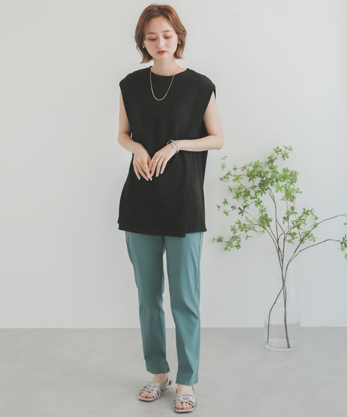 SENSE OF PLACE by URBAN RESEARCH（センスオブプレイスバイアーバンリサーチ）の「ショルダータックチュニックトップ（Tシャツ/カットソー・レディース・オフホワイト/ブラック/ベージュ・ONE）」の19枚目の写真