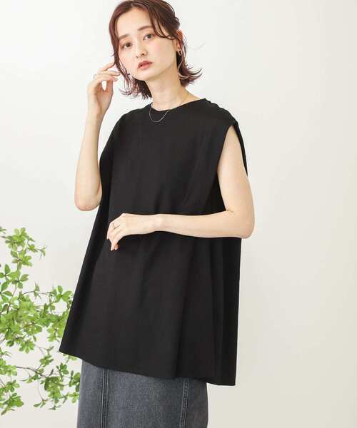 SENSE OF PLACE by URBAN RESEARCH（センスオブプレイスバイアーバンリサーチ）の「ショルダータックチュニックトップ（Tシャツ/カットソー・レディース・オフホワイト/ブラック/ベージュ・ONE）」の13枚目の写真