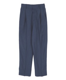 センタープレス麻混テーパードパンツ