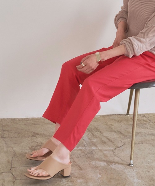 titivate（ティティベイト）の「ｾﾝﾀｰﾌﾟﾚｽ麻混ﾃｰﾊﾟｰﾄﾞﾊﾟﾝﾂ（その他パンツ・レディース・イエロー/ネイビー/ライトベージュ/レッド・S/L/M）」の12枚目の写真