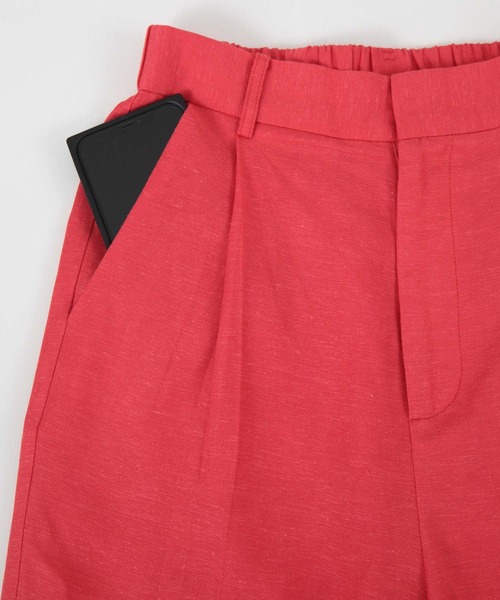 titivate（ティティベイト）の「ｾﾝﾀｰﾌﾟﾚｽ麻混ﾃｰﾊﾟｰﾄﾞﾊﾟﾝﾂ（その他パンツ・レディース・イエロー/ネイビー/ライトベージュ/レッド・S/L/M）」の8枚目の写真