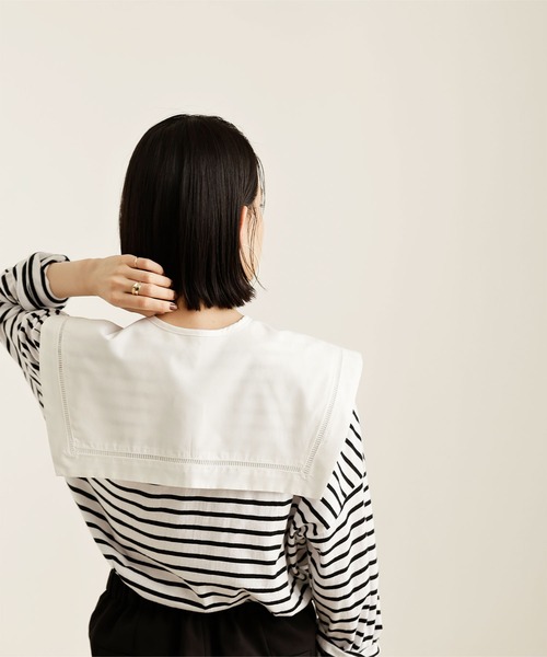 titivate（ティティベイト）の「レースデザインビッグセーラーカラー/付け襟（付け襟・レディース・ホワイト/ブラック・F）」の6枚目の写真